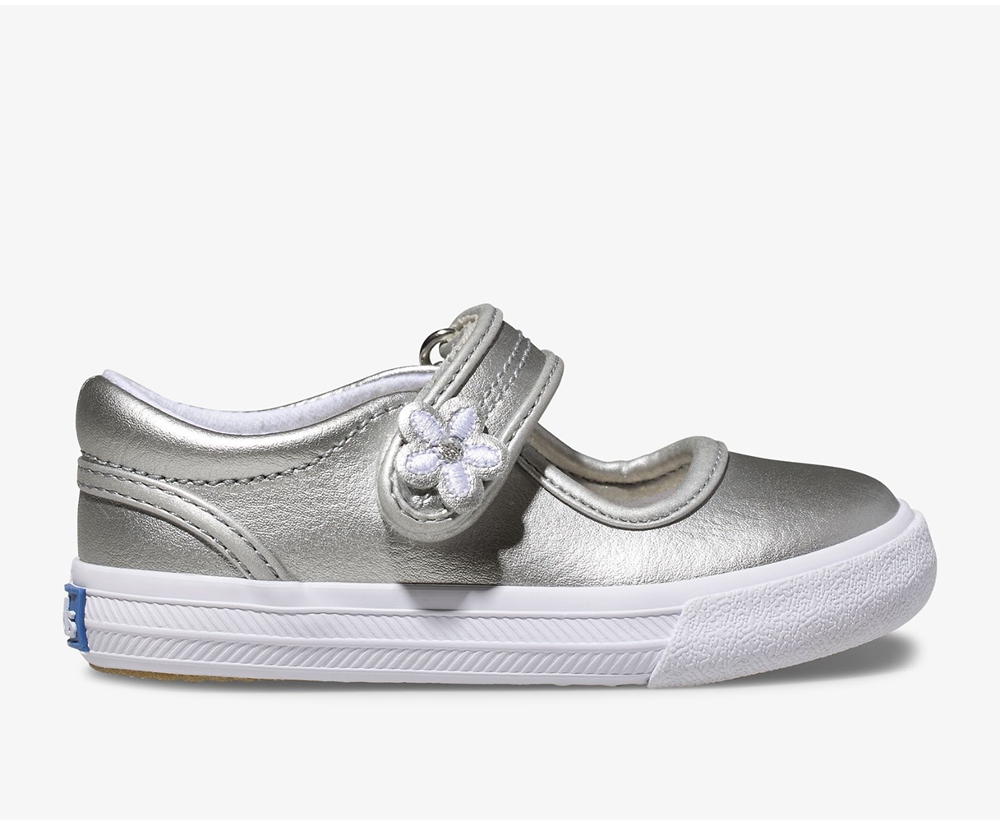 Keds Slip Ons Silver - Ella Mary Jane - Kids LTNKFY-463